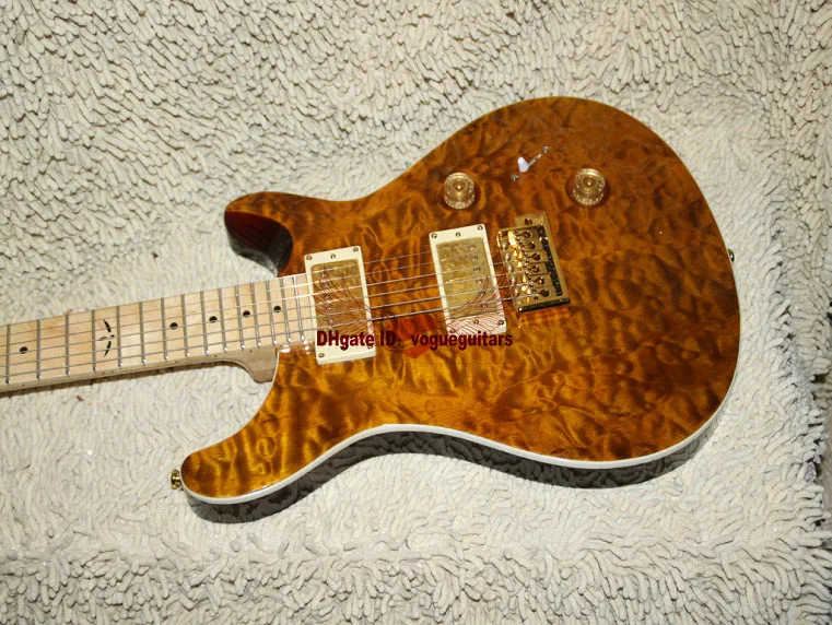 Nowy przylot niestandardowy sklep gitarowy Brown Electric Gitara Maple Towield A11118