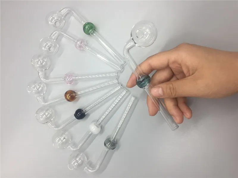 high quality 14cm glass bowl pipes Curved Glass Oil Burners Pipes bowling ball Balancer Water Tobacco Pipe for smoking in stock