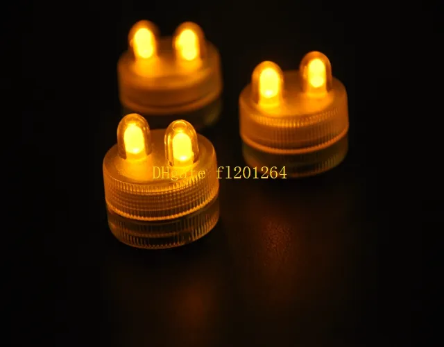 Waterproof Underwater Battery Powered Submersible Dual LED Tea Lights Candle for Wedding Party