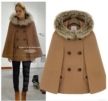 hooded cape coat