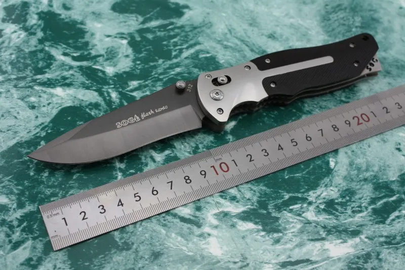 SOG 312 Folding Kniv 5CR13MOV Titanize Blade Micartastael Handtag med högkvalitativ nylonskede Tactical Survival EDC-verktyg