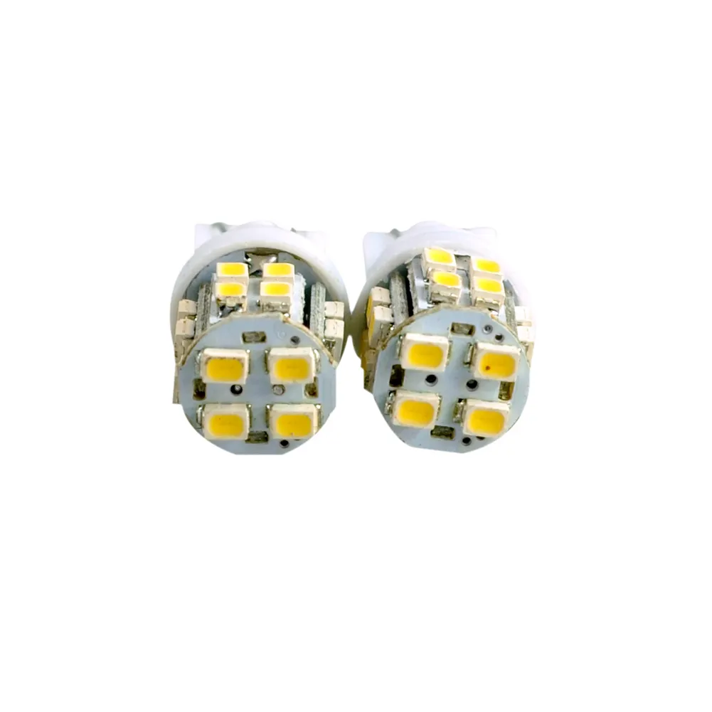 T10 LED ضوء لمبة سيارة W5W 20 المصابيح 1206 SMD DC 12V الأبيض 6000K مقلوب أضواء الجانب إسفين العالمية السيارات LED مصباح