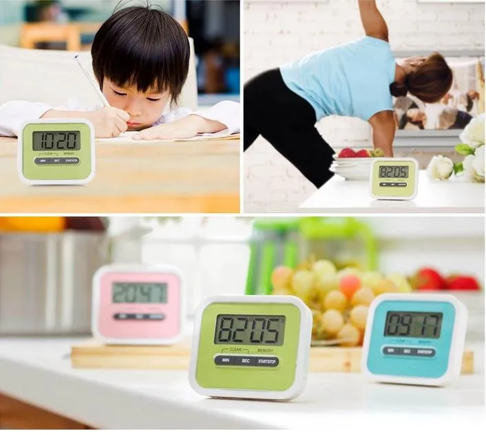Kök matlagning 99 minuter digitala LCD-väckarklocka Medicin Sport Countdown Calculator Kitchen Timers 