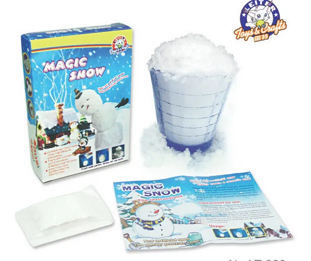 Iwish Visual 2017 MS-A1 Instant White Christmas Magical Fałszywe użycie ponownie wyhoduj śnieg proszek magiczne zabawki takie jak Ture for Kids Prezenty