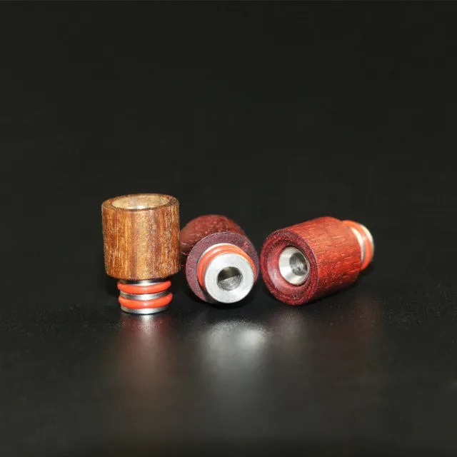 Migliori punte a goccia in legno 510 Bocchino in acciaio inossidabile in legno rosso SS Drip Tip Fit Box Mod Atoimzers Serbatoi Atomizzatore RDA