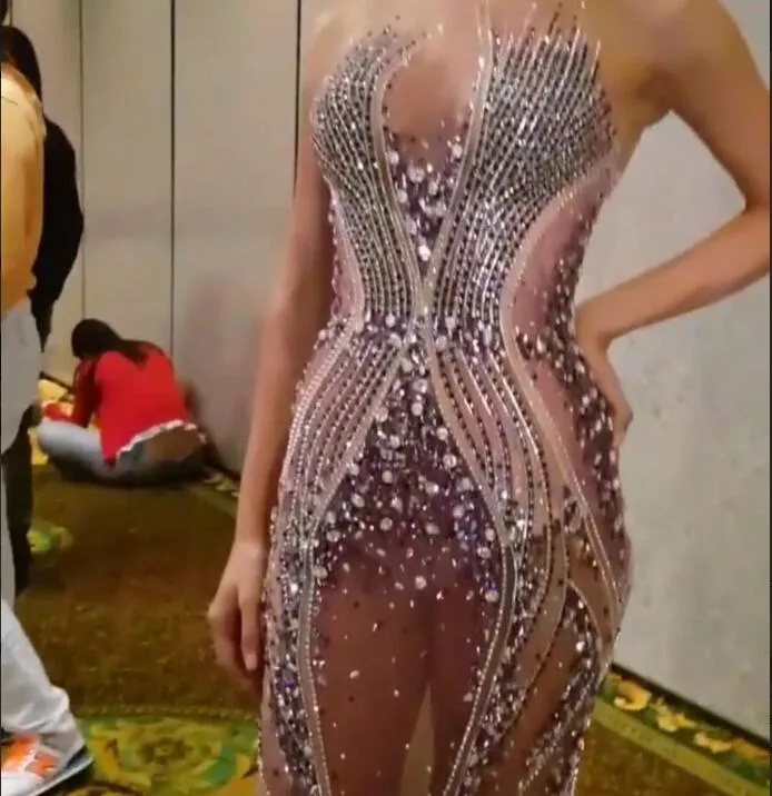 Celebrity sukienka wieczorna Labourjoisie Purple Sermaid Crystal Yousef Tassels Aljasmi Kylie Jenner Zuhair Murad Kim Kardashian