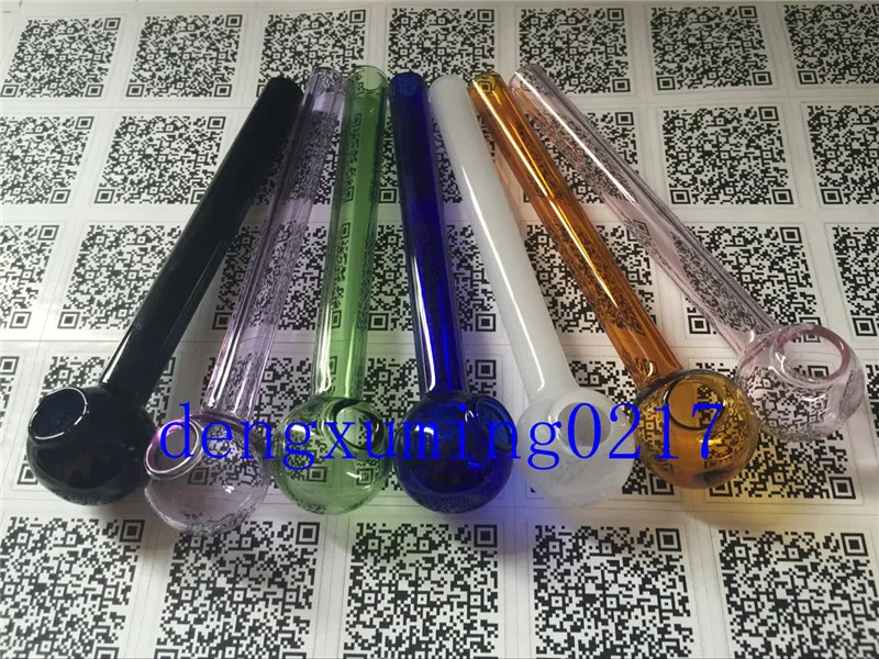 Na venda misturado colorido Pyrex vidro queimador de óleo tubo de tubo de tubo de tabaco prego