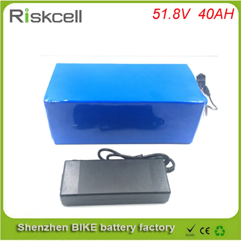 Выполненная на заказ электрическая батарея ebike лития батареи 51.8 v 40ah 1500w велосипеда для электрического велосипеда с блоком батарей li-Иона 52v 40ah
