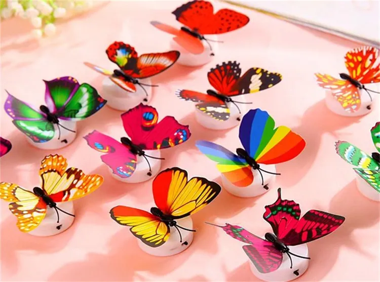 LED Night Light LED Butterfly Dragonfly Lamp Wall Light Colorful Night Lights Halloween Christmas Decorations IC776