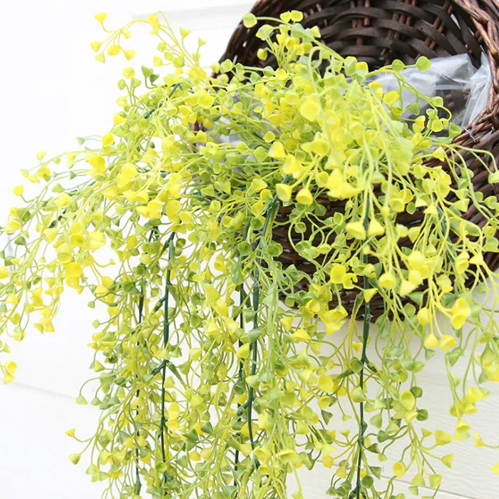 محاكاة الاصطناعي الأخضر العشب نبات bracketplant قصب فاين شنقا طريقة ل ديكورات الحائط غرفة المعيشة المنزلية الريفية الصغيرة