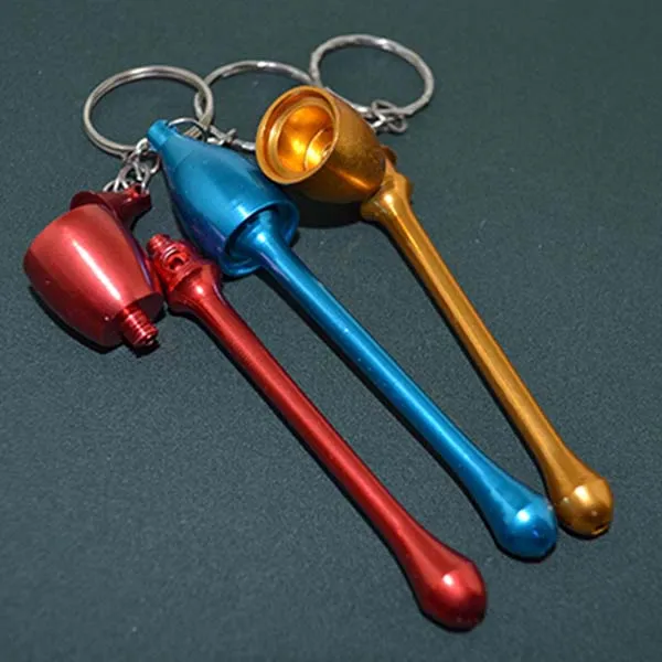 livraison gratuite filtre cartouche tabac aluminium métal pipe à fumer champignon porte-clés tuyau tabac mode cadeau