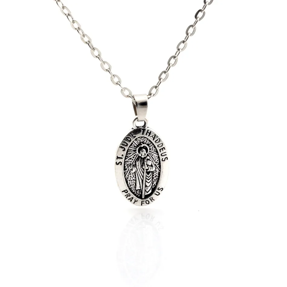 MIC 20 pièces en alliage d'argent vieilli ST. JUDE THADDEUS Religion pendentif à breloques clavicule collier pour hommes femmes bijoux cadeau c13