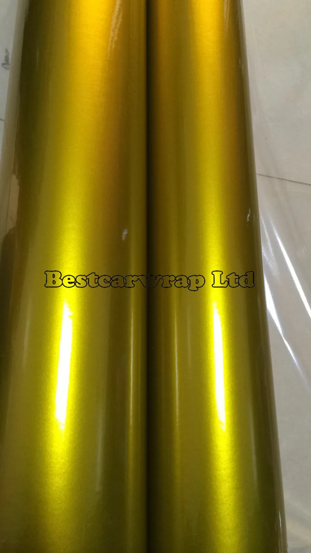 DHgate.com:5ft x 65ft Gloss Candy Metallic Gold Yellow Vinyl