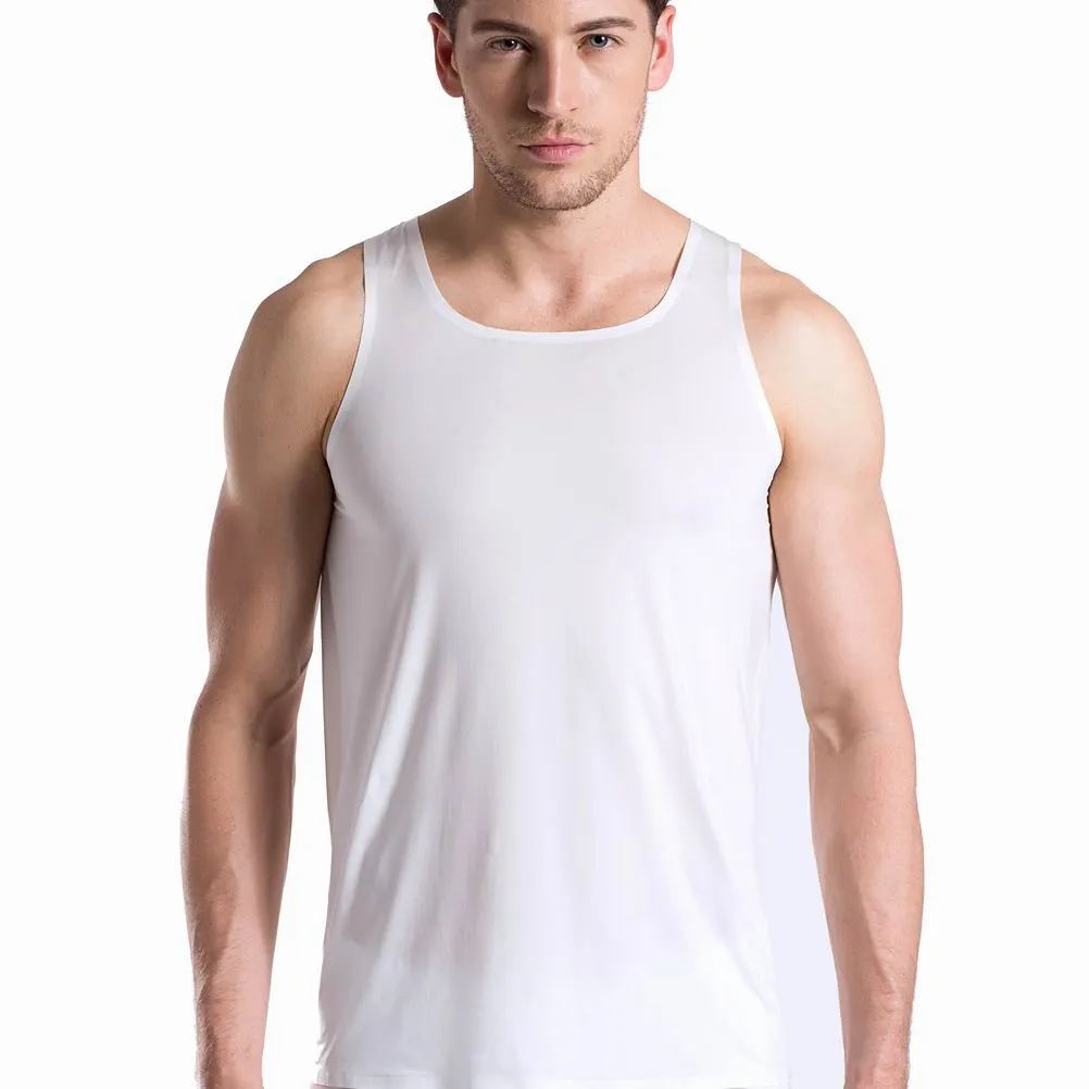 Sexy Men Undershirts Male Ice Silk Super Smooth Vest For Underwear From