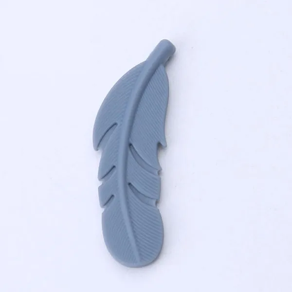 Feather Silicone Teething Beads BPA Free Food Silicone Chewing Toy Baby Teether DIY Nursing Jewelry Baby Shower Gift Feather Pendant