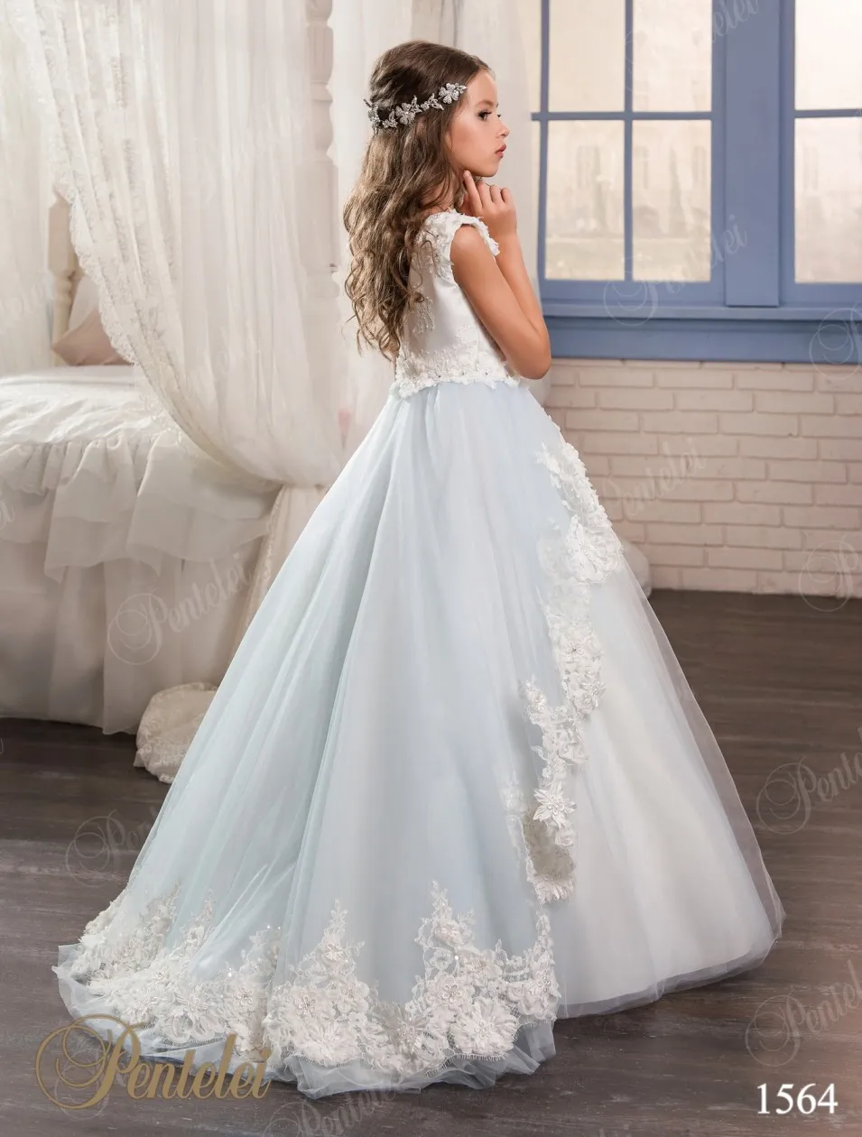 Flower girl dresses ice blue online
