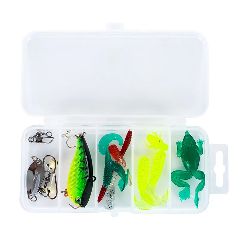 15pcs/set Universal road Asia Baits Suit common use Freshwater and Sea Colorful Lure Bionic Bait Suits 100g