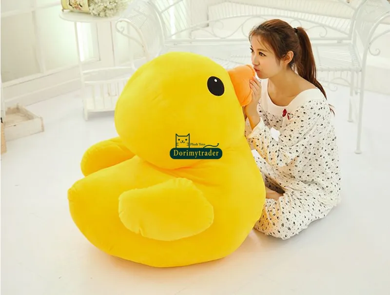 Dorimytrader 100cm Giant Soft Cartoon Yellow Duck Toy 39'' Big Animal Ducks Doll Sofa Nice Kids Christmas Gift DY61332