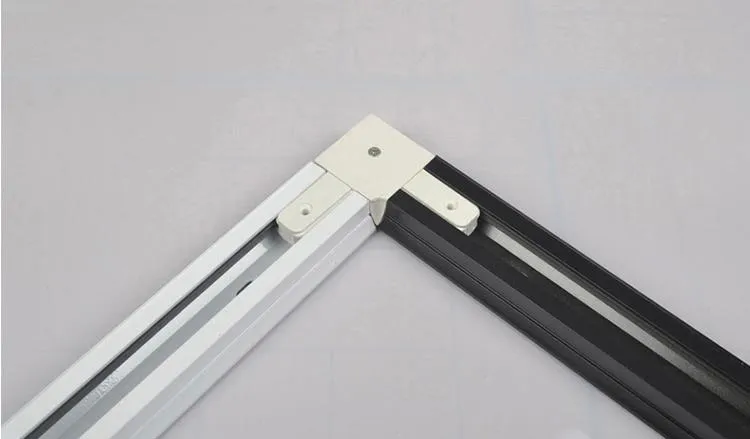 LED Track Light Rail Connector voor Draden Rechthoek Horizontale Commerciële Track Verlichtingsarmaturen Aluminium accessoires zwart / wit