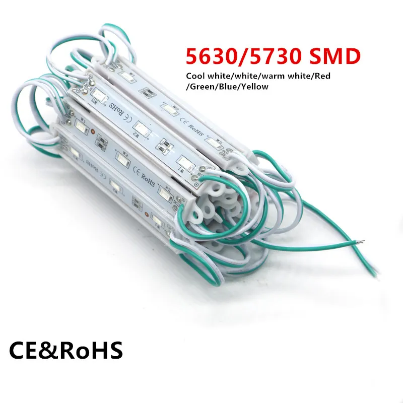 DC12V 5630 SMD 3 modules LED blanc froid/rouge/vert/bleu IP65 étanche pour signe de lettre