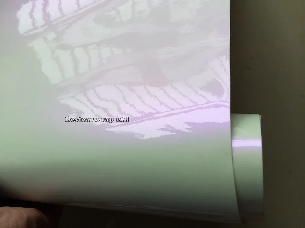 Premium Pearl Gloss White Purple Pearl Car wrapping Film with Bubble For Car Sticker Vinyle Flip flop foil Size 15220m7025256