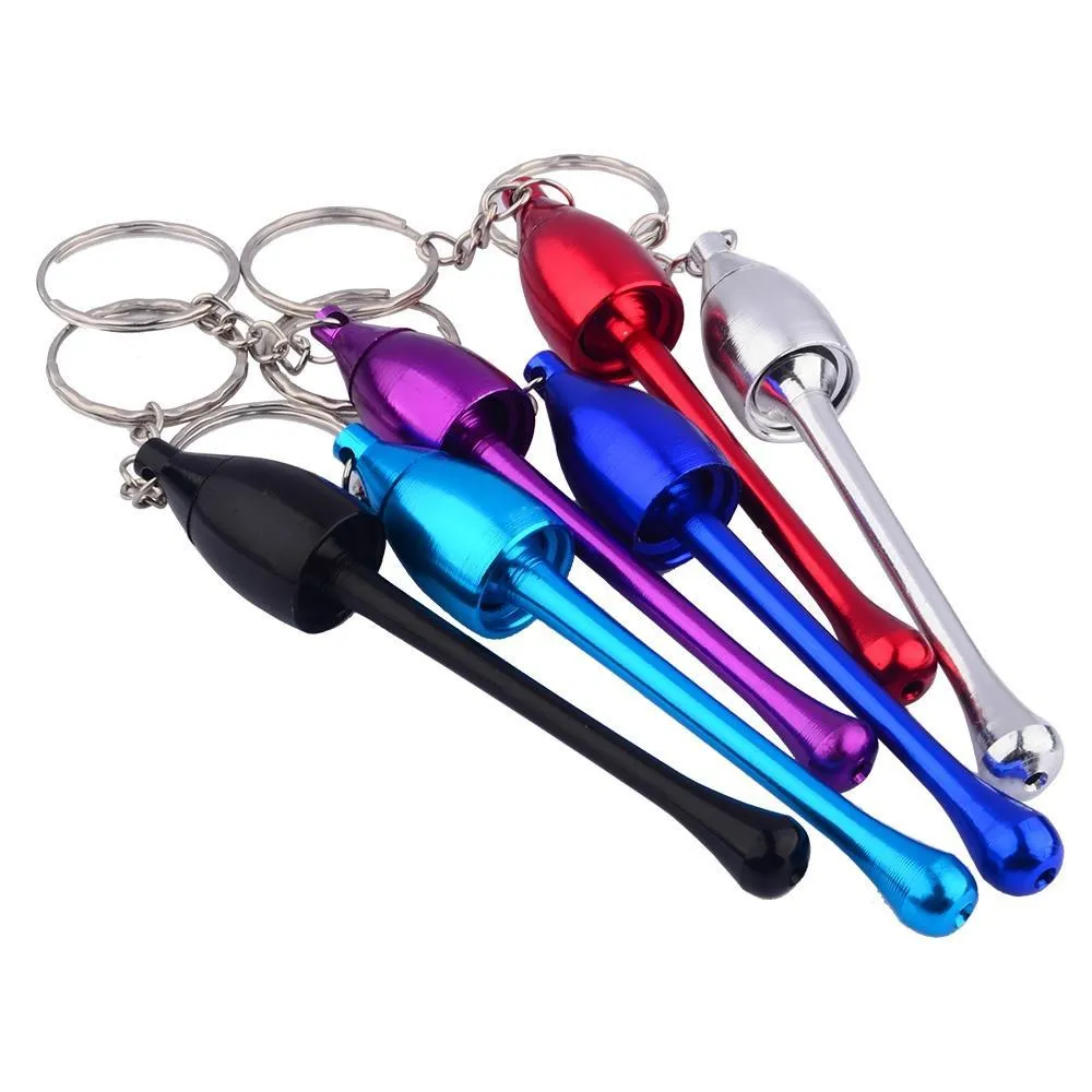 New Portable Aluminum Keychain Mushroom Tobacco Pipe Ultimate Pipe Random color free shipping