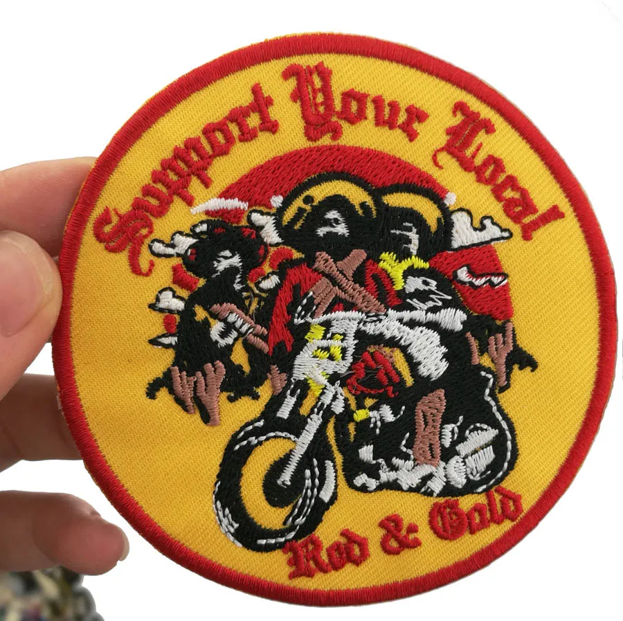 Patch Termoadesivo Ricamato Con Logo, Dimensioni 68x80 Mm, Ideale Per Biker, Zaini E Giacche