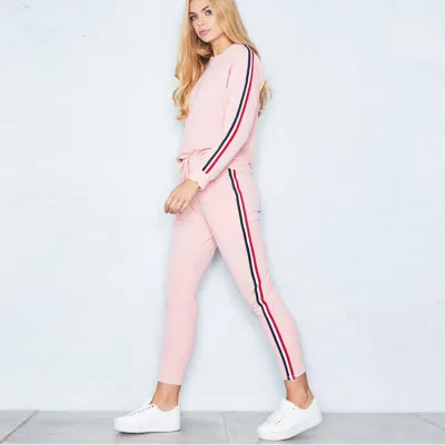 Jesień Zima Kobiety Sport Nosić Dresy Kobiety Solidna Kolor Sport Kartueli Bluza Bluza z Pant Jogging Sportswear Kostium Zestaw