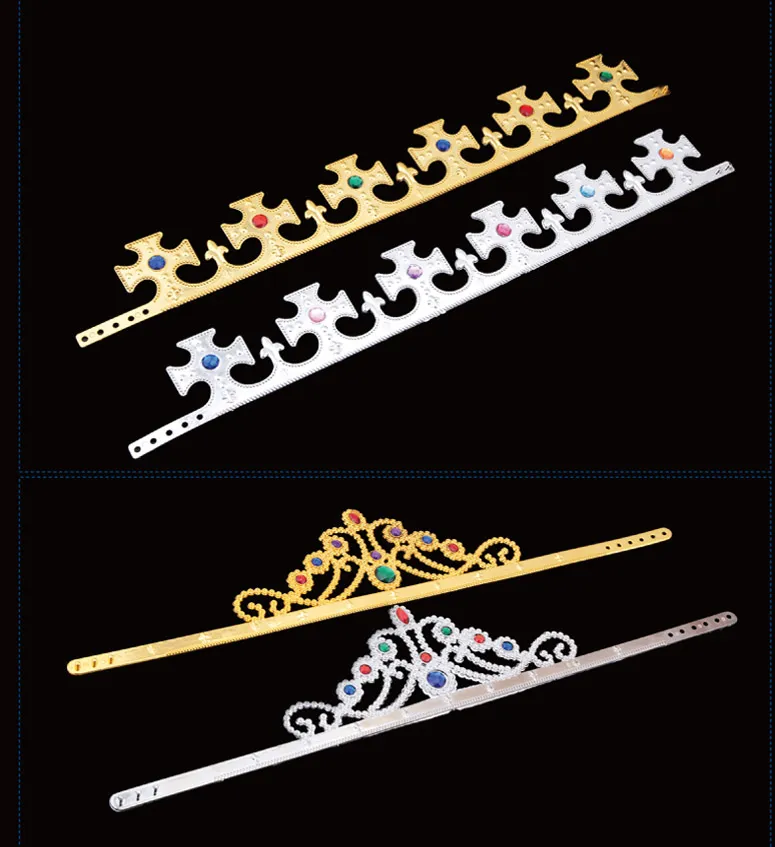 Luxury Crystal Diamond King Queens Crown Taper Crown Hat For Cosplay