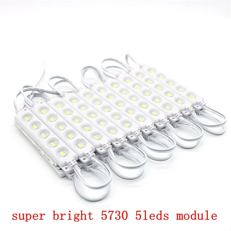 100 Pieces New Arrival Super Bright 5730 SMD 5 LEDS Module White Warm White Red Green Blue Dhl Free Shipping