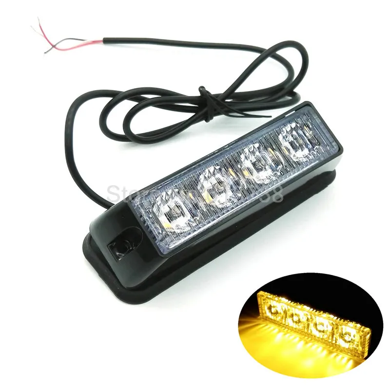 2 4 سيارة LED شاحنة الطوارئ Beacon Light Bar LED Strobe Light Potorcycle Boat Plain