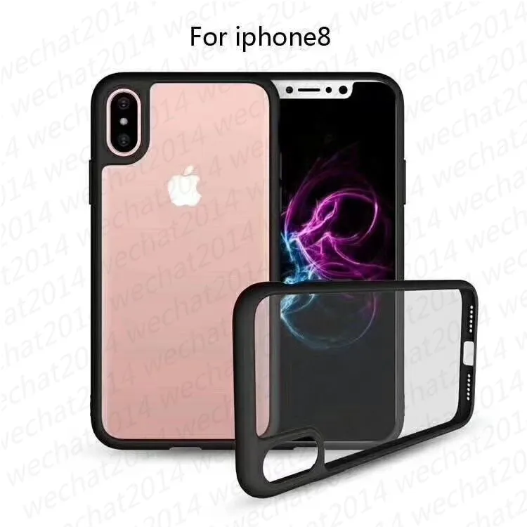 Caso de armadura à prova de choque macio tpu pára-choque acrílico capa traseira defender capa para iphone x 8 7 6 6s mais nenhum pacote