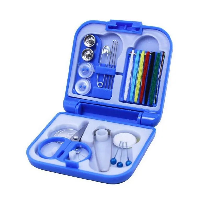 Draagbare Reizen Naaien Kit Draad Naalden Mini Plastic Case Schaar Tape Pins Draad Draad Set Home Naaien Tools ZA0926