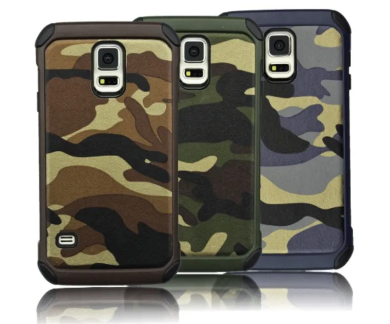 Army Camo stötsäkra telefonfodral Slim Armor Camouflage Hybird TPU + PC för iPhone 13 Pro Max 12 11 XR Samsung S10 S20 S21 Ultra Note 20