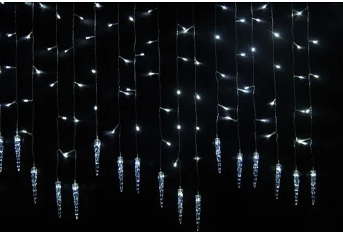 4m * 0,7m 100 LED Icicle Curtain Lights Christmas Led Icicle String Fairy Lights för hemfest bröllopsdekoration