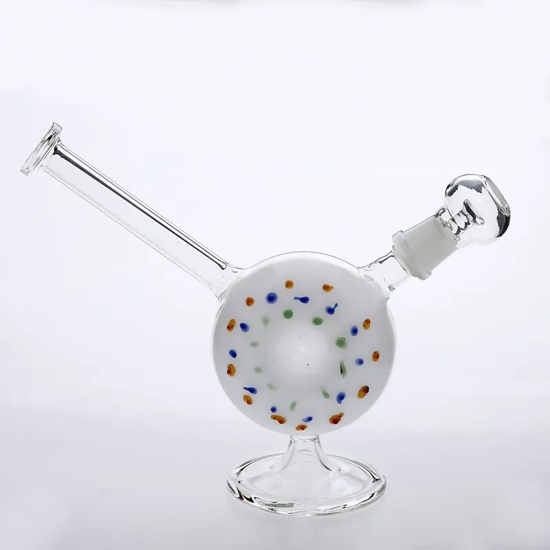 Lovely Donut Glass Bong med skål 18cm lång 18.8mm Joint Size Billiga rökning Rör 100% Real Image av Safty Packning Smoking Oil Rigs