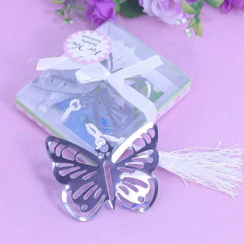 Butterfly Bookmarks Metal With Tassels Stationery Gifts Wedding Favors Stainless Steel 600PCS/LOT