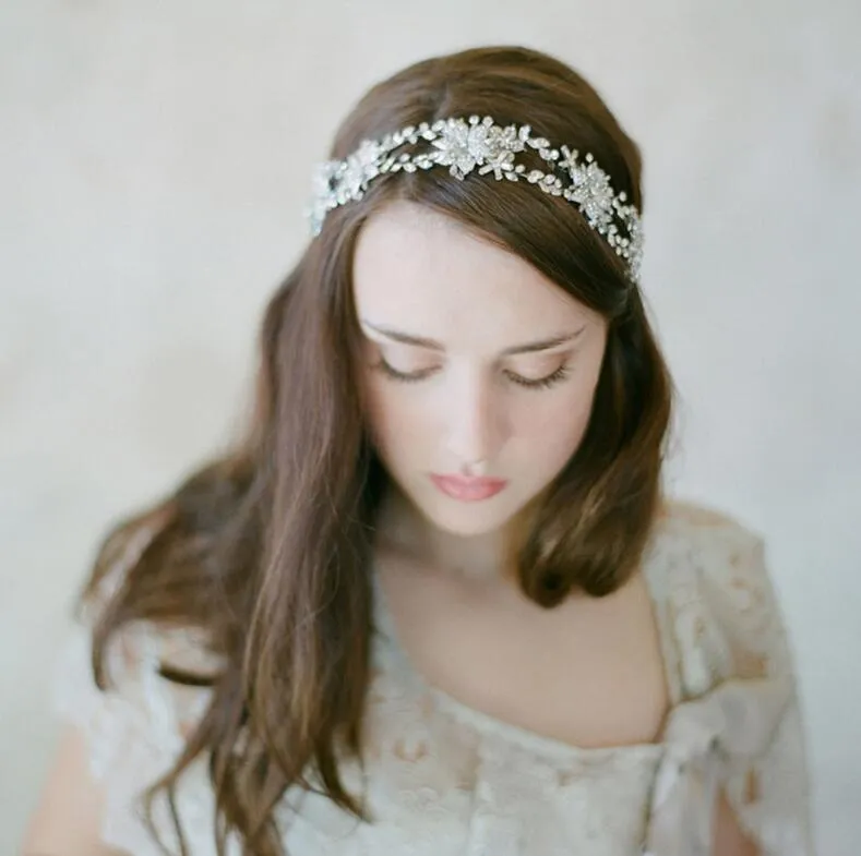 Свадебные украшения ручной работы свадебные хрустальные волосы зажимы для волос с головкой.