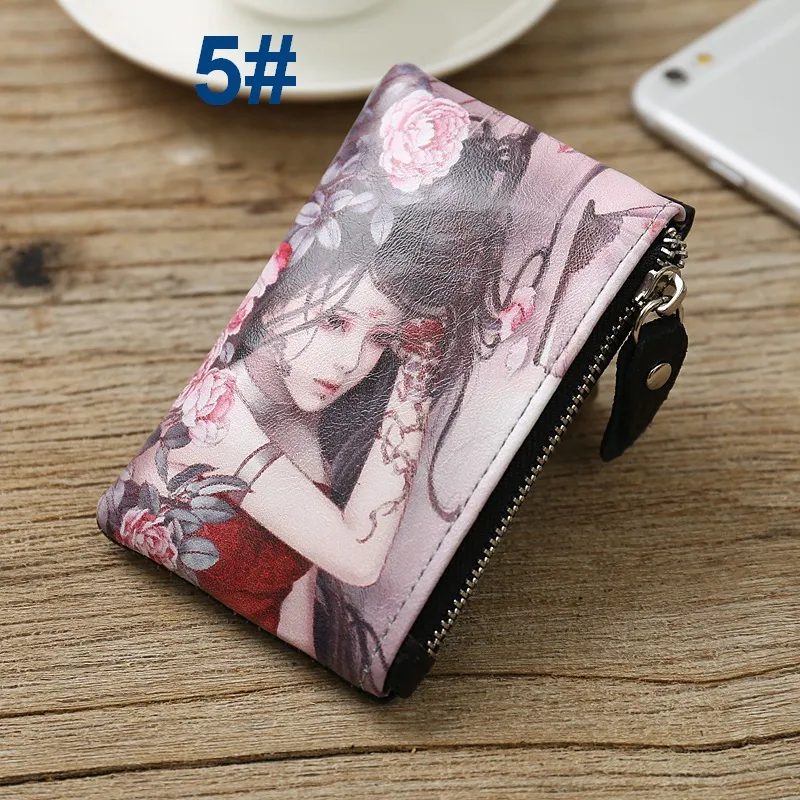 Cartoon Cute Coin Wallets holders Ladies Girls boys Cow Genuine Leather Zipper wallets and Credit card holders packet Purses top fashion