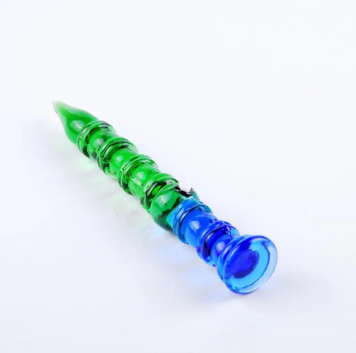 The Blue and Green Bamboo Pen Glass Yanju Accessories ,Wholesale Bongs Oil Burner Glass Pipes Water Pipes Glass Pipe Oil Rigs Smoking