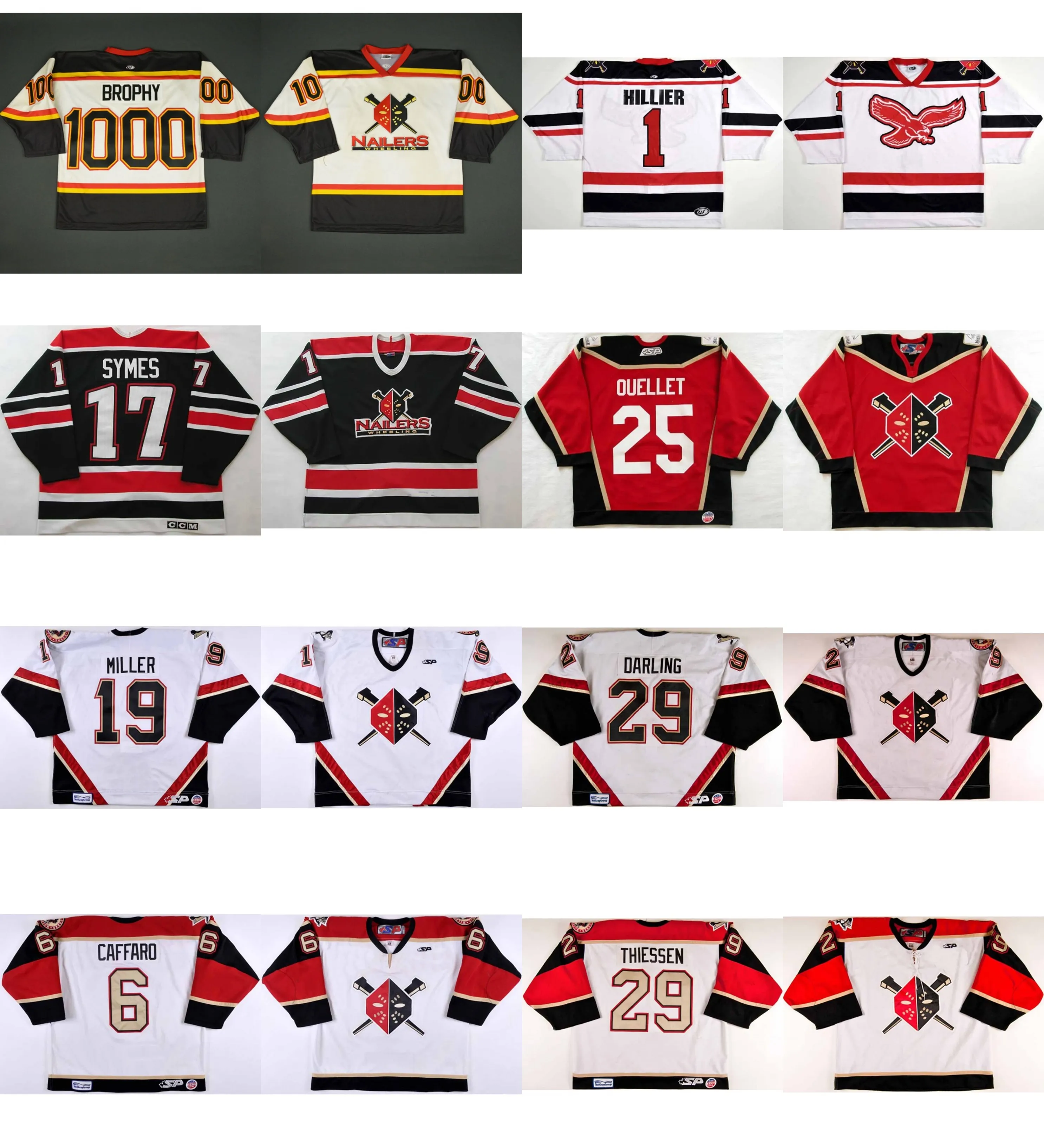 Personalized ECHL Wheeling Nailers Jersey 17 Brad Symes 1 Craig Hillier