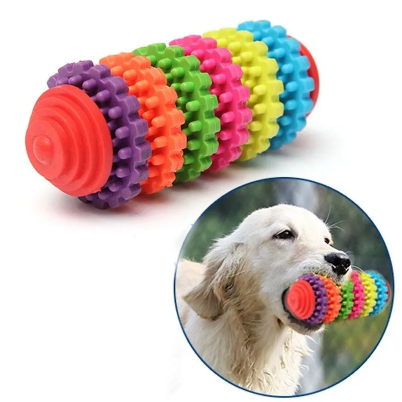 Chien mâcher des jouets indestructible chien jouet en gros coloré caoutchouc chien dentaire dentaires dentaires saines dents gommes mâchent jouet