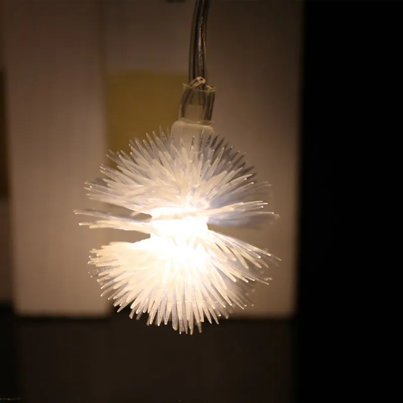 2m 20leds inomhus bollsträng ljus, varm vit puffer boll LED Julljussträng Nyår semesterfest bröllopslampa belysning