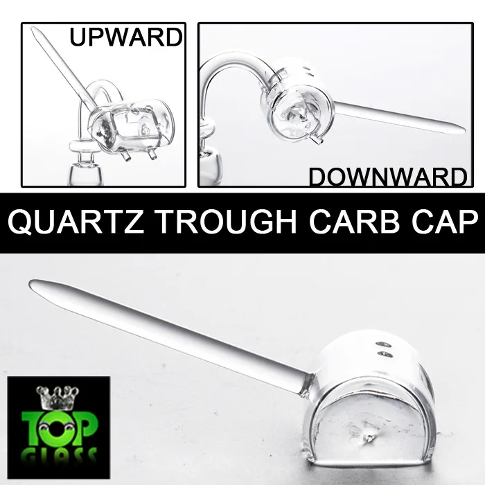 Groothandel trog quartz carb-dop met opwaartse / neerwaartse handgreep voor domeloze dozer stijl quartz nagel, heeft twee gaten.