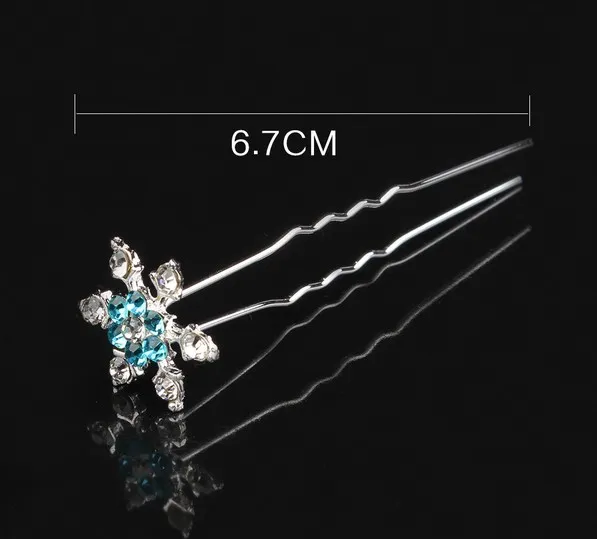 Frozen Bridal Hair Accessories Blue White Silver Plated U Pins Party Hair Accessories Wedding Head Pieces7131245