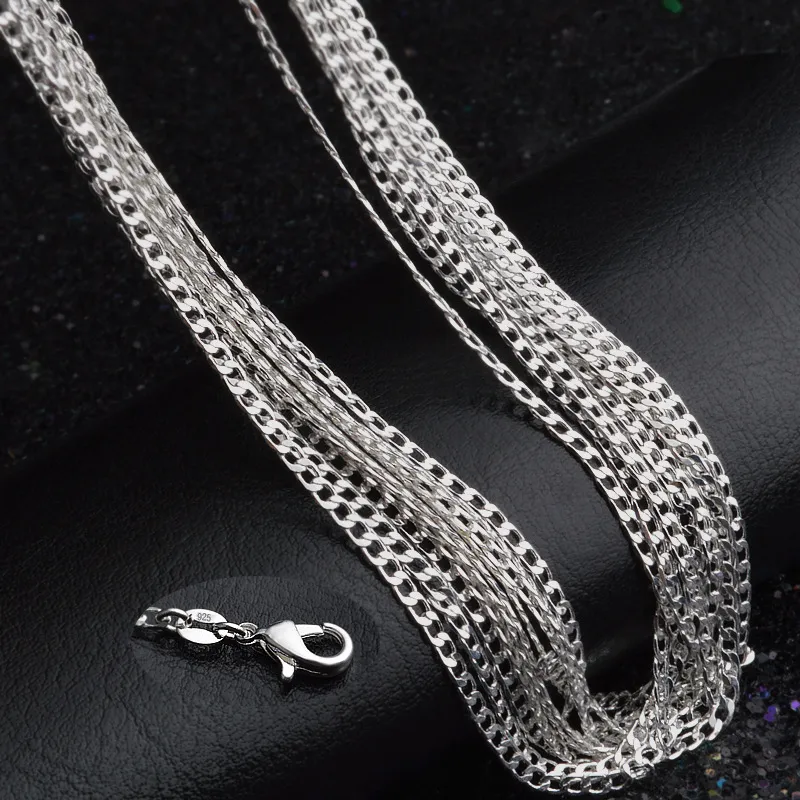 2016 Hot sales 2MM 16' 18' 20' 22' 24' 26' 28' 30' 925 Silver Chain Necklace High Quality with 