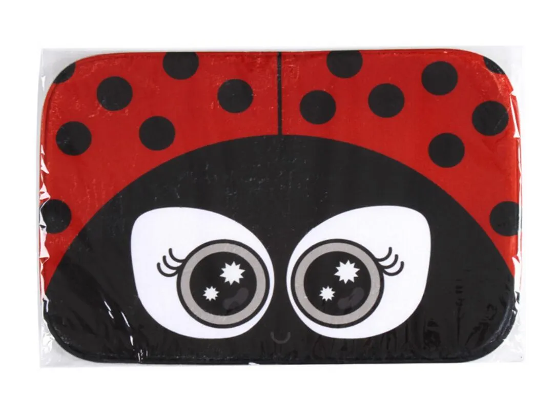 40*60cm Ladybird Butterfly Bath Mat Anti Slip Rugs Coral Fleece Carpet