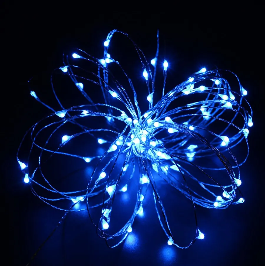 8 Renkler 10 m 100 LED Bakır Tel LED Dize Işık Yıldızlı Işık Açık Bahçe Noel Düğün Dekorasyon