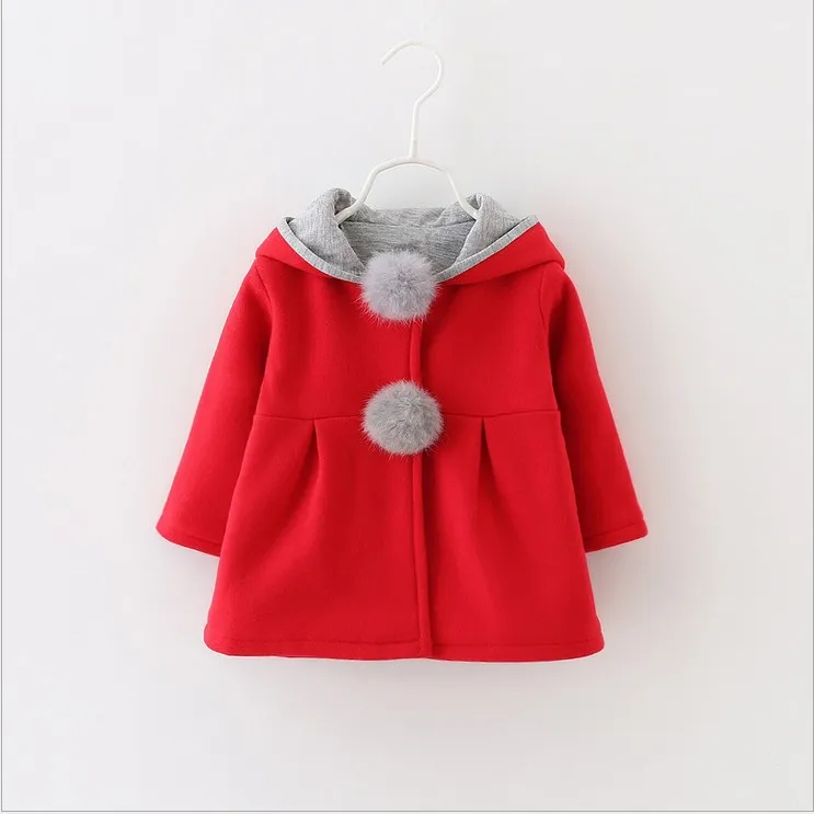 2016 neue Herbst Winter Baby Mädchen Kaninchen Ohren Mit Kapuze Prinzessin Jacke Mäntel Kleinkind Mädchen Baumwolle Outwear Nette Kinder Jacken Weihnachten geschenke