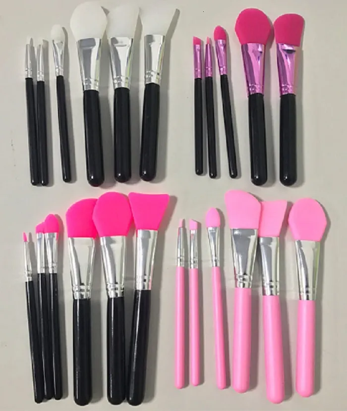 Escova de silicone Blush 6 pcs por conjunto silibrush Maquiagem Fundação Pó Em Pó Make Up Brushes Set Kit de Ferramentas Cosméticas